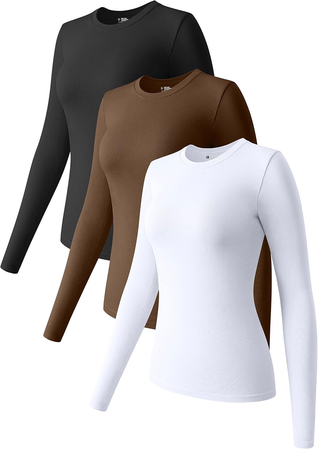 OQQ Womens 3 Piece Long Sleeve Tops for Casual and Active Wear