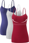 Orrpally Women Cotton Camisole Shelf Bra Cami Tank Tops 3-Pack