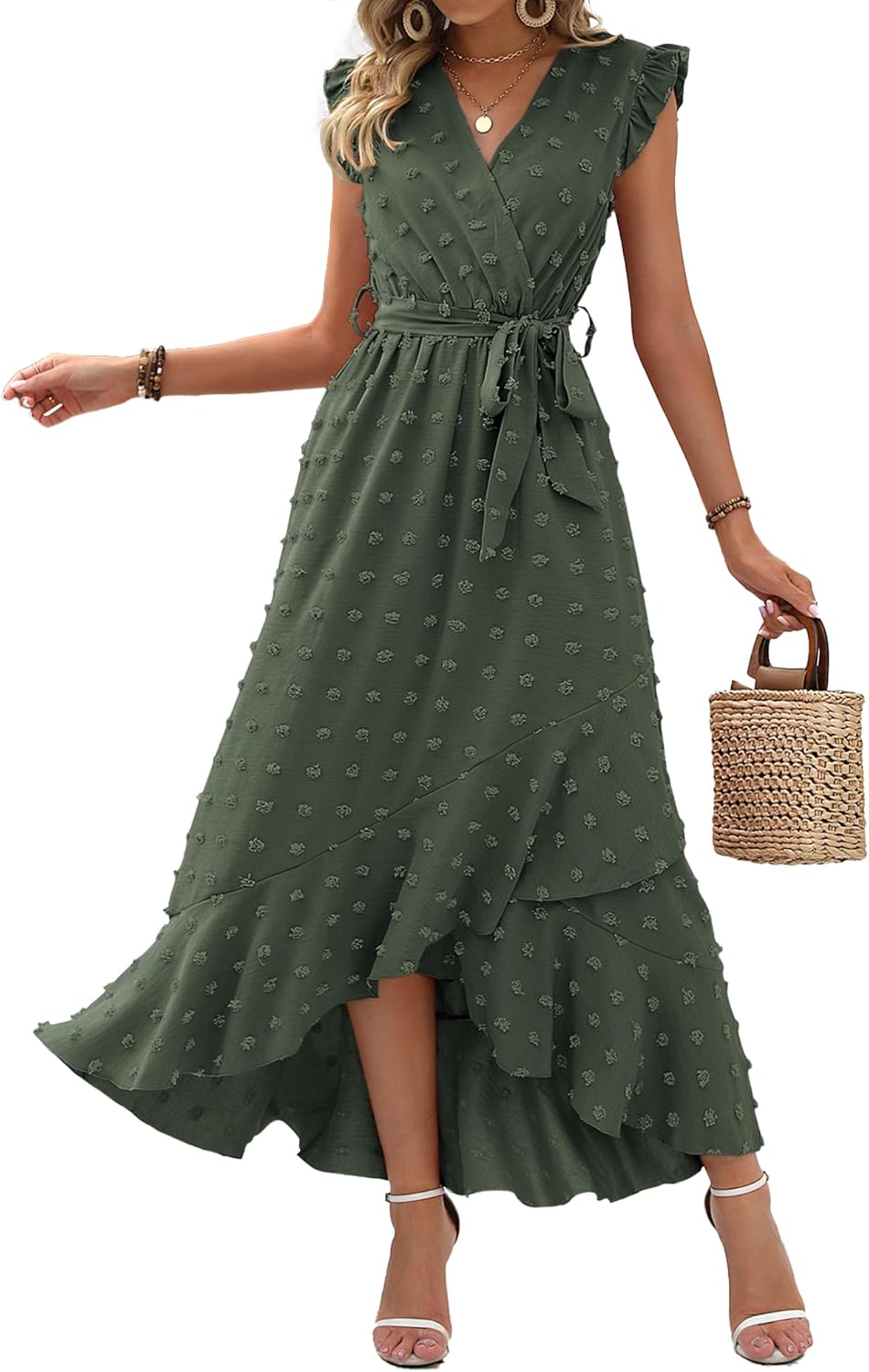 BTFBM Women V Neck Summer Dress for Beach Party and Cocktails