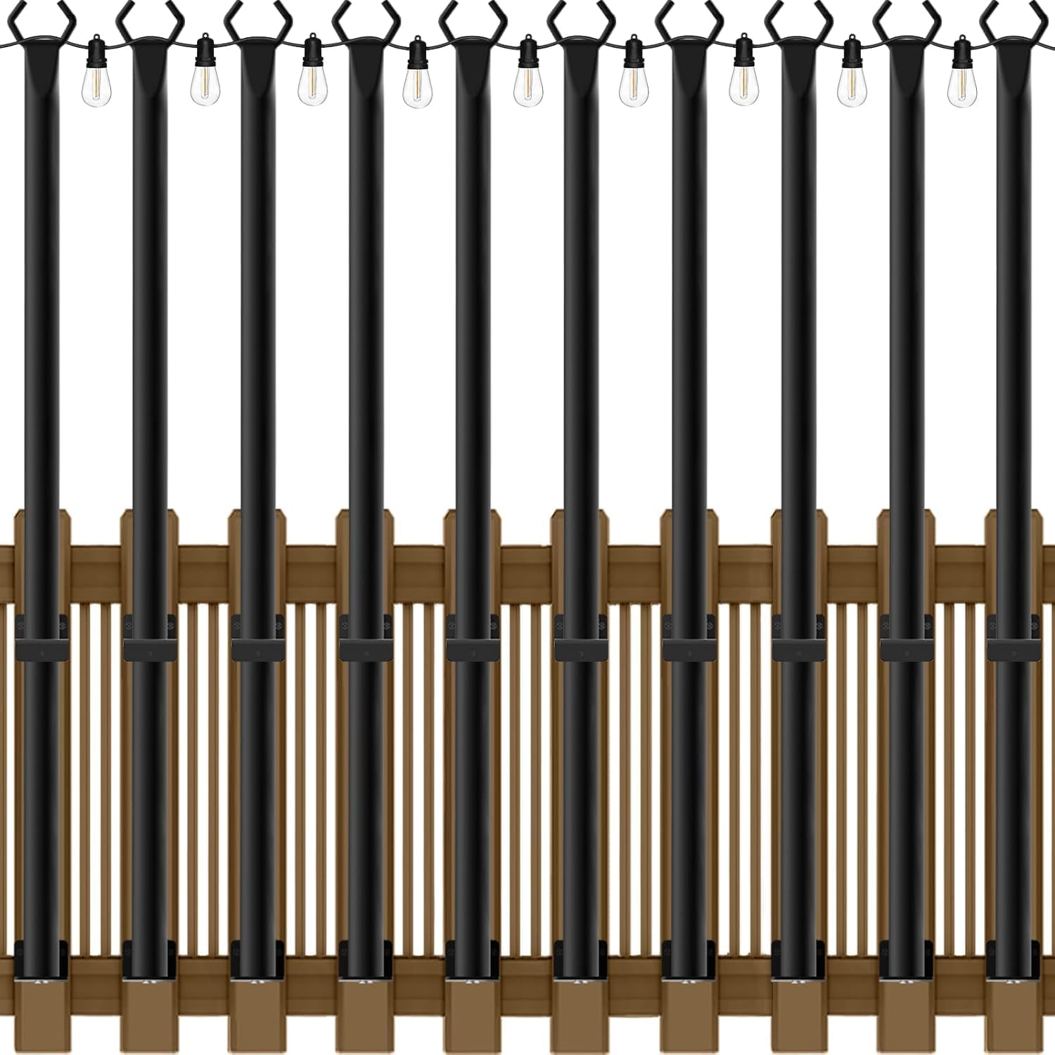 10 Pack 5Ft String Light Poles for Outdoor Lighting Needs