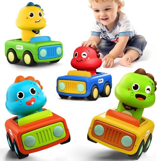 Friction Dino Race Car Set for Toddlers by iPlay, iLearn