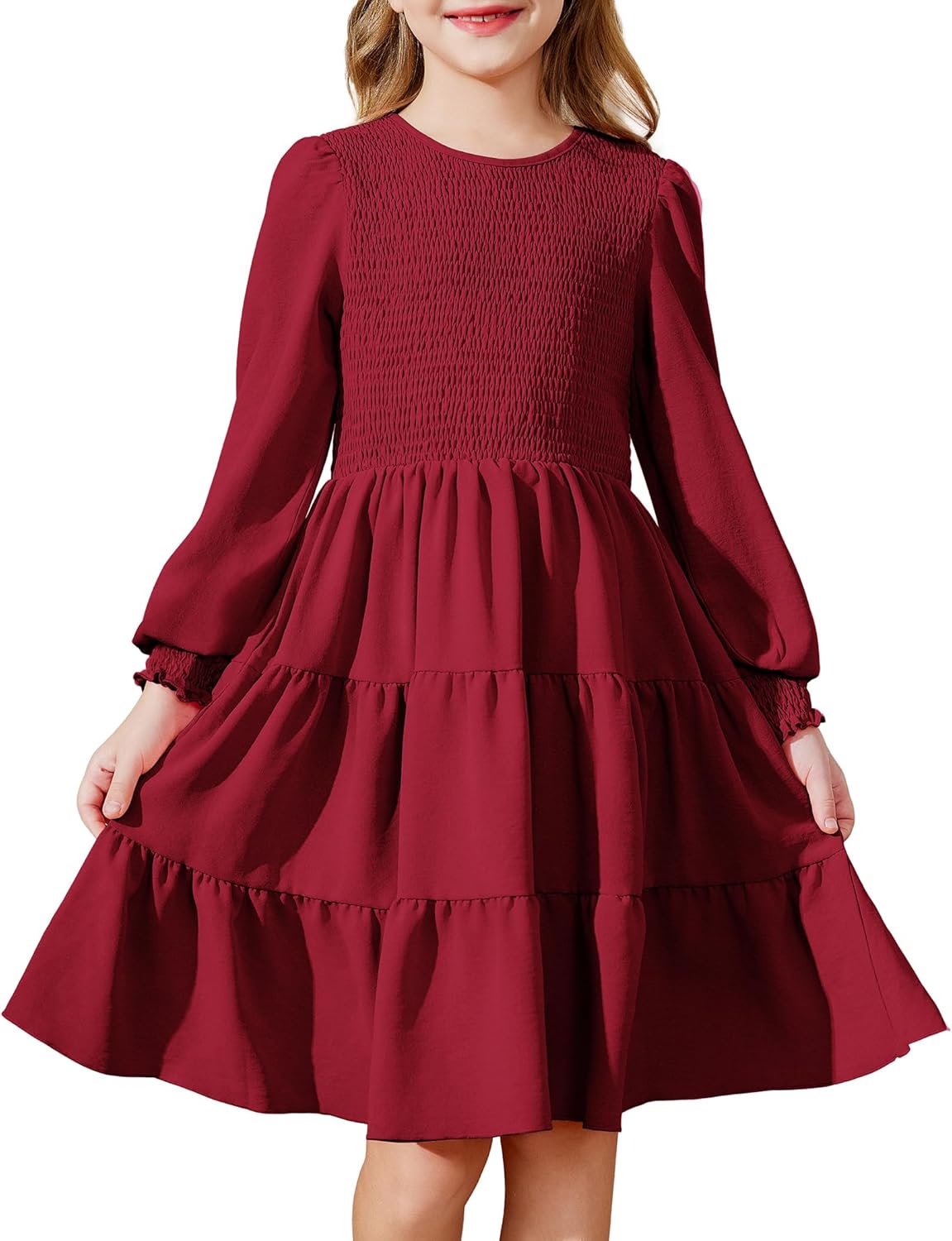 Arshiner Girls Dress Fall Boho Long Sleeve with Pockets