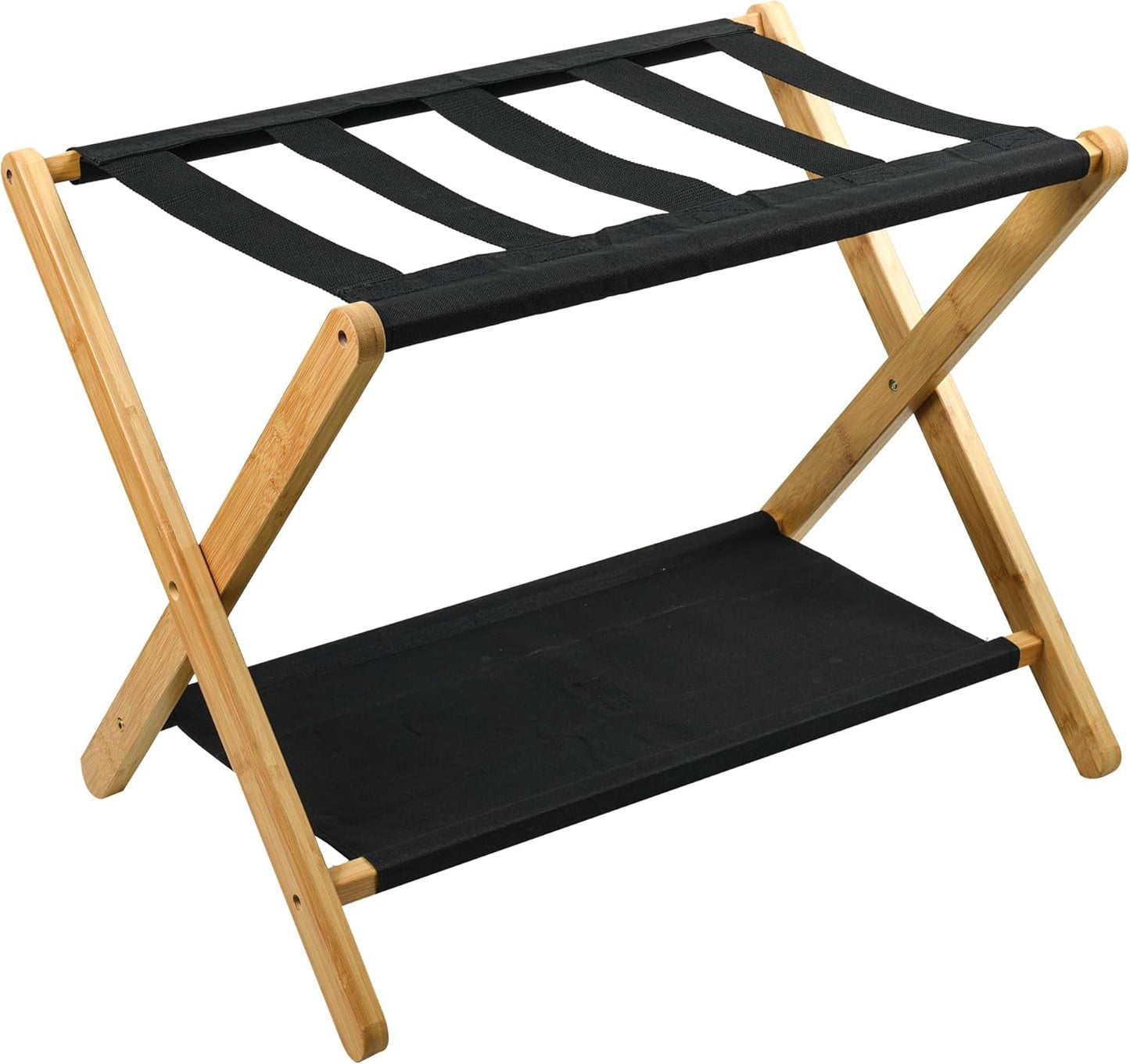 VASMIA Luggage Rack: Stylish Bamboo Suitcase Stand for Guests