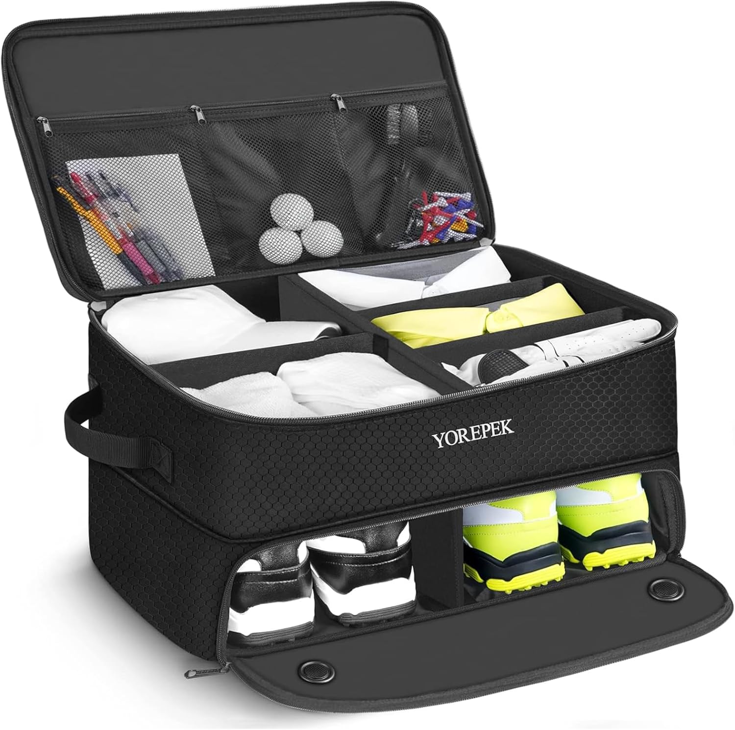 YOREPEK Golf Trunk Organizer with Ventilated Shoe Compartment