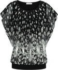 Womens Summer Tops Flutter Short Sleeve Pleated Front Mesh Blouse