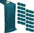 Teal Cheesecloth Table Runner 12 Pack 10ft - Rustic Boho Decor