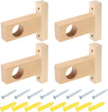 Wood Rod Holders 4-Pack - Beech Closet End Support Brackets