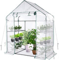Portable Mini Walk-in Greenhouse with Roll-up Zipper Door