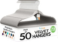 Premium Velvet Hangers 50 Pack Ultra Thin Non Slip - Space Saving