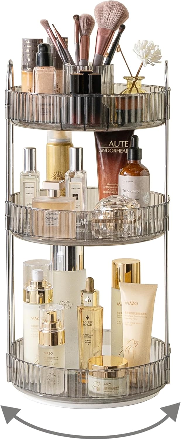 360 Rotating Makeup Organizer with Large Capacity for Storage