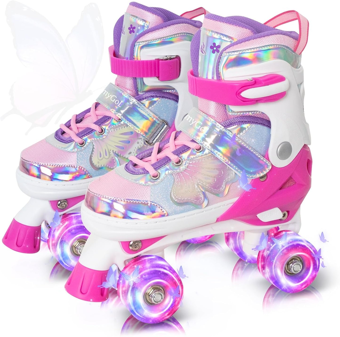 MammyGol Kids Roller Skates for Beginners with Light Up Wheels