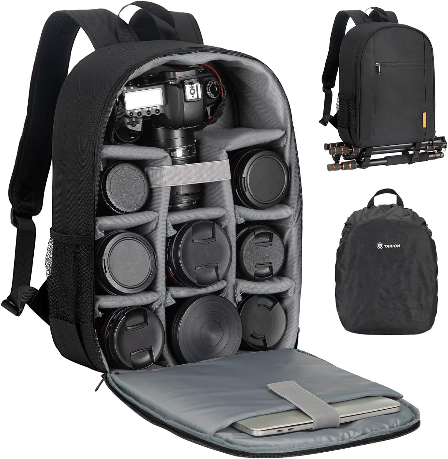TARION Camera Bag DSLR Backpack with Waterproof Raincover
