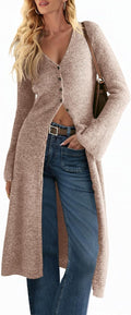 Saodimallsu Womens Long Cardigan Sweaters - Oversized Bell Sleeve Midi