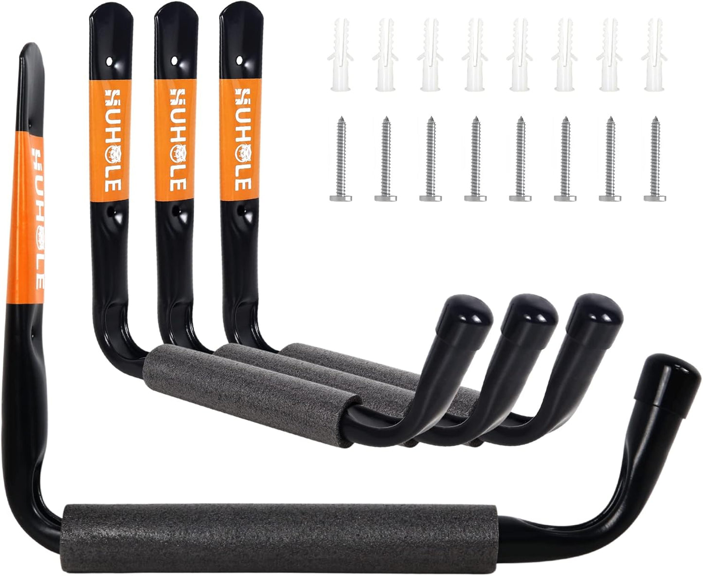 Organize with Ease: 4PC Black Ladder Hooks with 13.6 Jumbo Arm