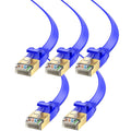 Maximm Cable CAT7 Flat Ethernet Cable 5 Pack, 12ft - Ultra-Fast 10