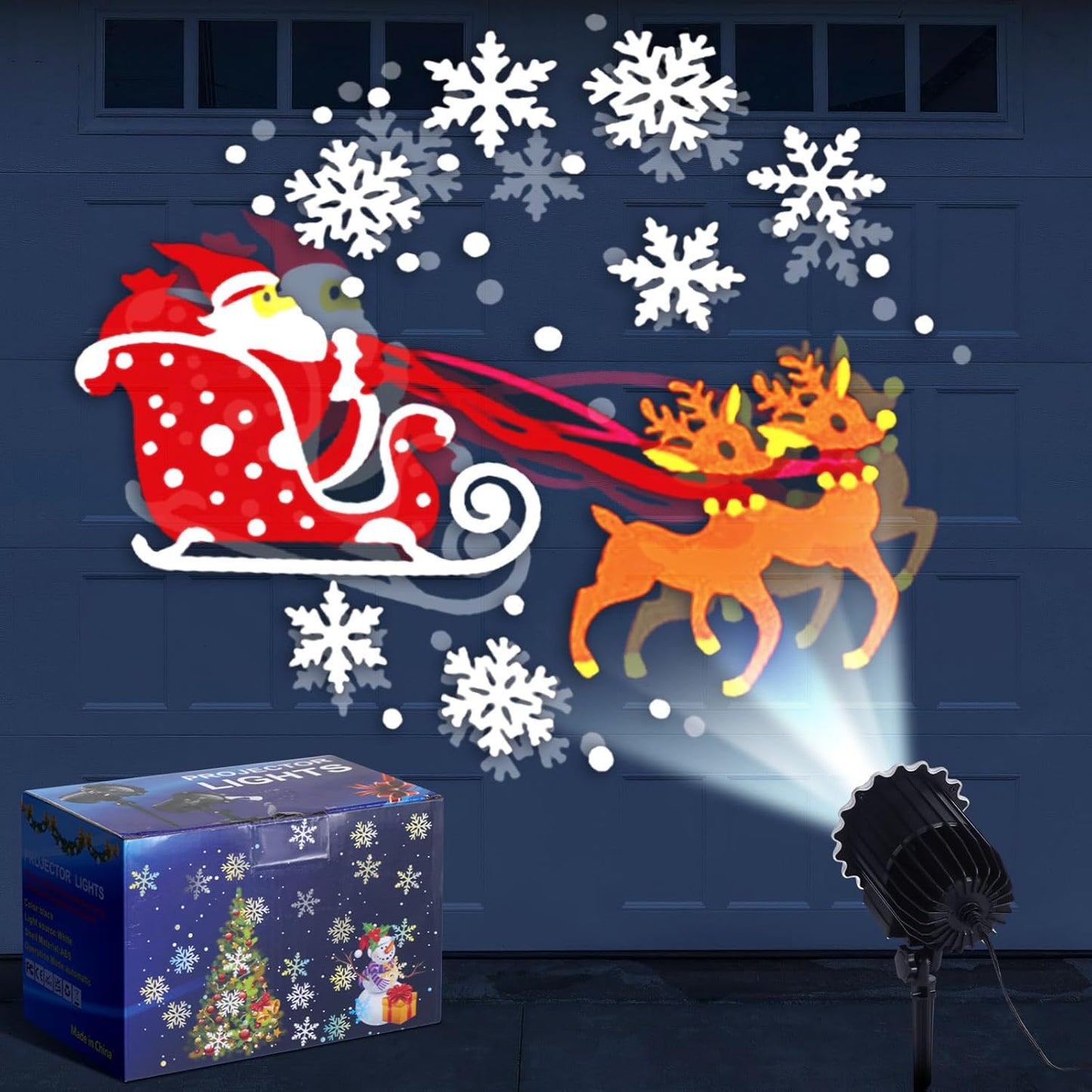 Santa Claus Holiday Projector Light: Waterproof LED Landscape Decor