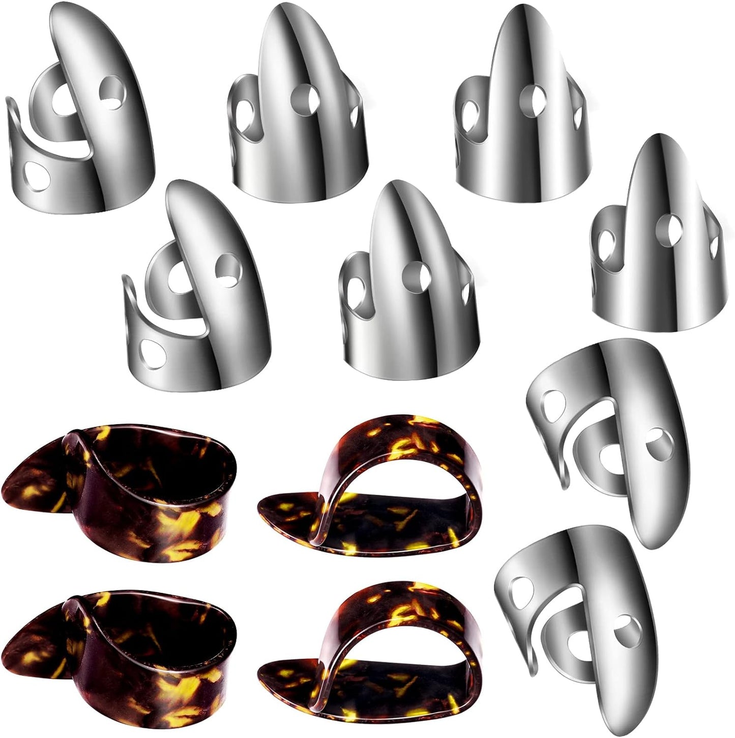 Stylish Steel Finger Picks Set for Guitarists