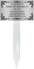 Personalized Memorial Plaque Stake, Grave Marker - Engraved