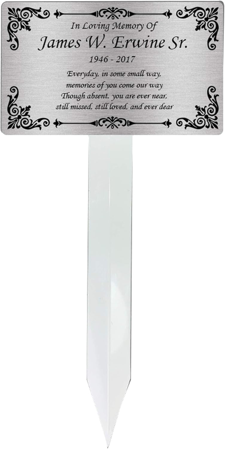 Personalized Memorial Plaque Stake - Beautiful Grave Marker