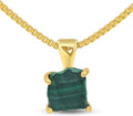 Genuine Raw Pendant Necklace - 925 Sterling Silver Gold Plated