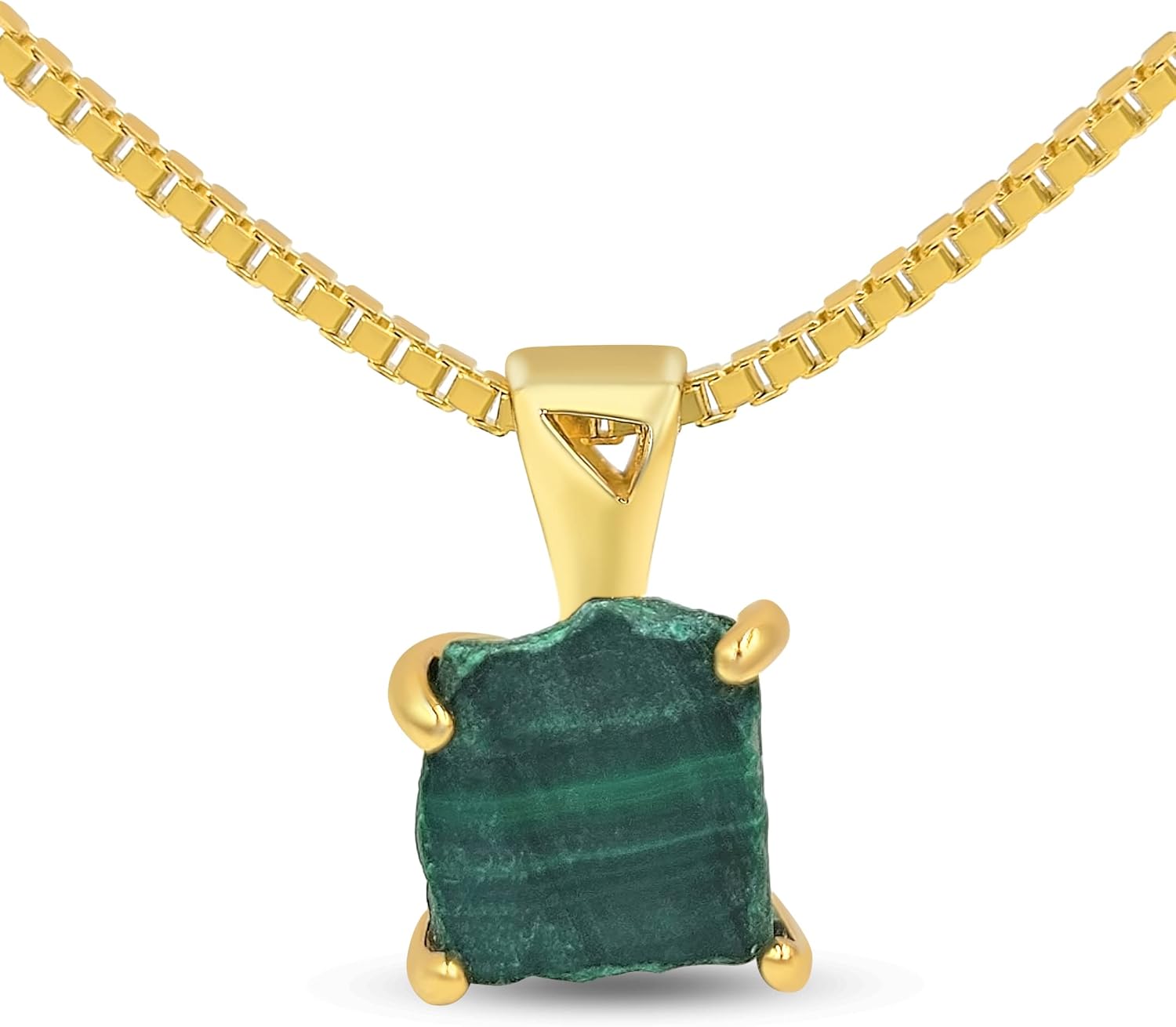 Genuine Raw Birthstone Pendant Chain Necklace in 925 Silver