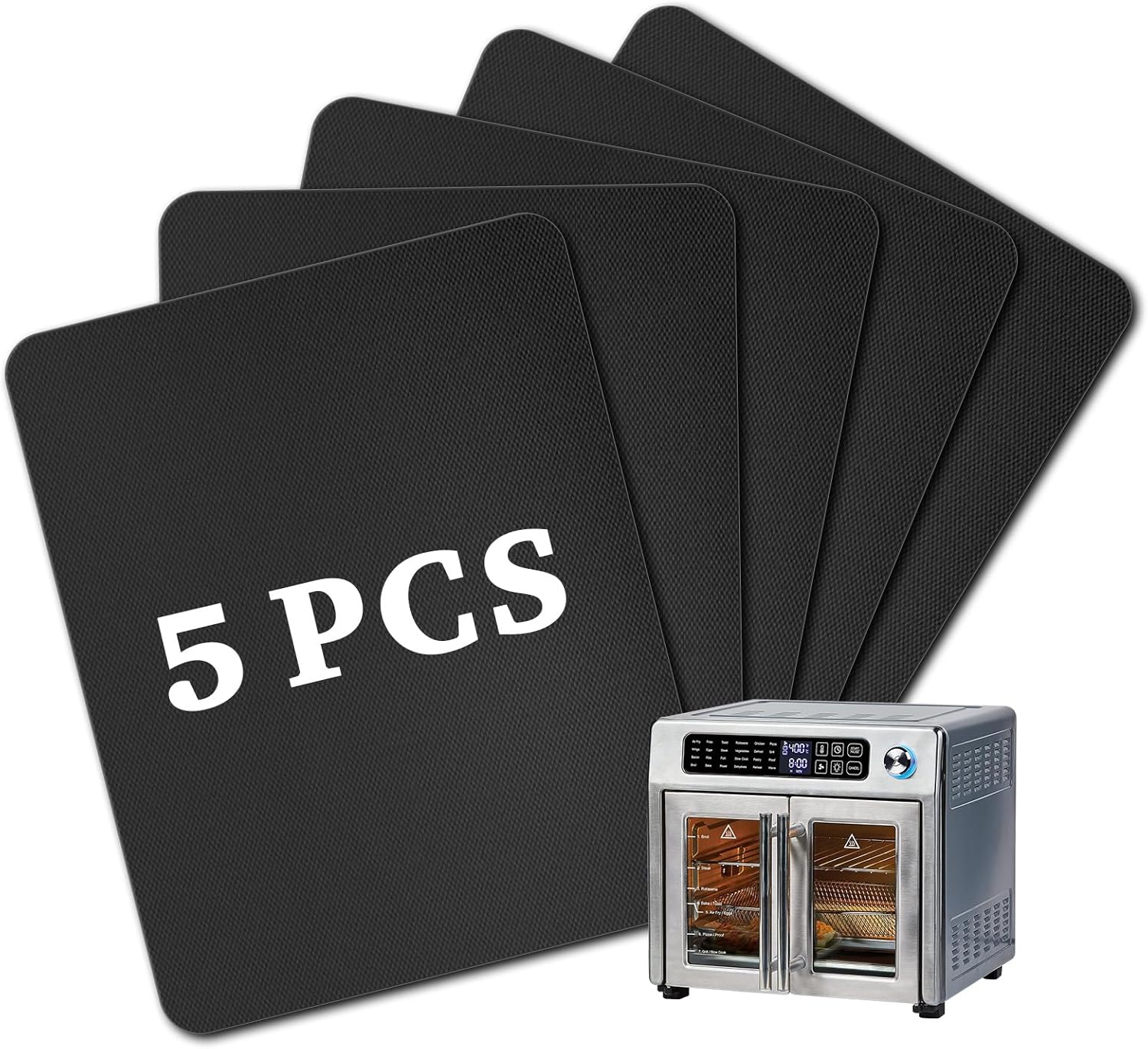 Teflon Oven Liners x5 for Emeril 26QT Air Fryer, Reusable Mats