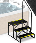 Hot Tub Steps with Handrail 3 Step RV Stairs - Stable, Anti-Slip