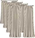 Reyna Ruffle Curtains 54x84 Wheat (Pack of 4) - Soft Light Filtering