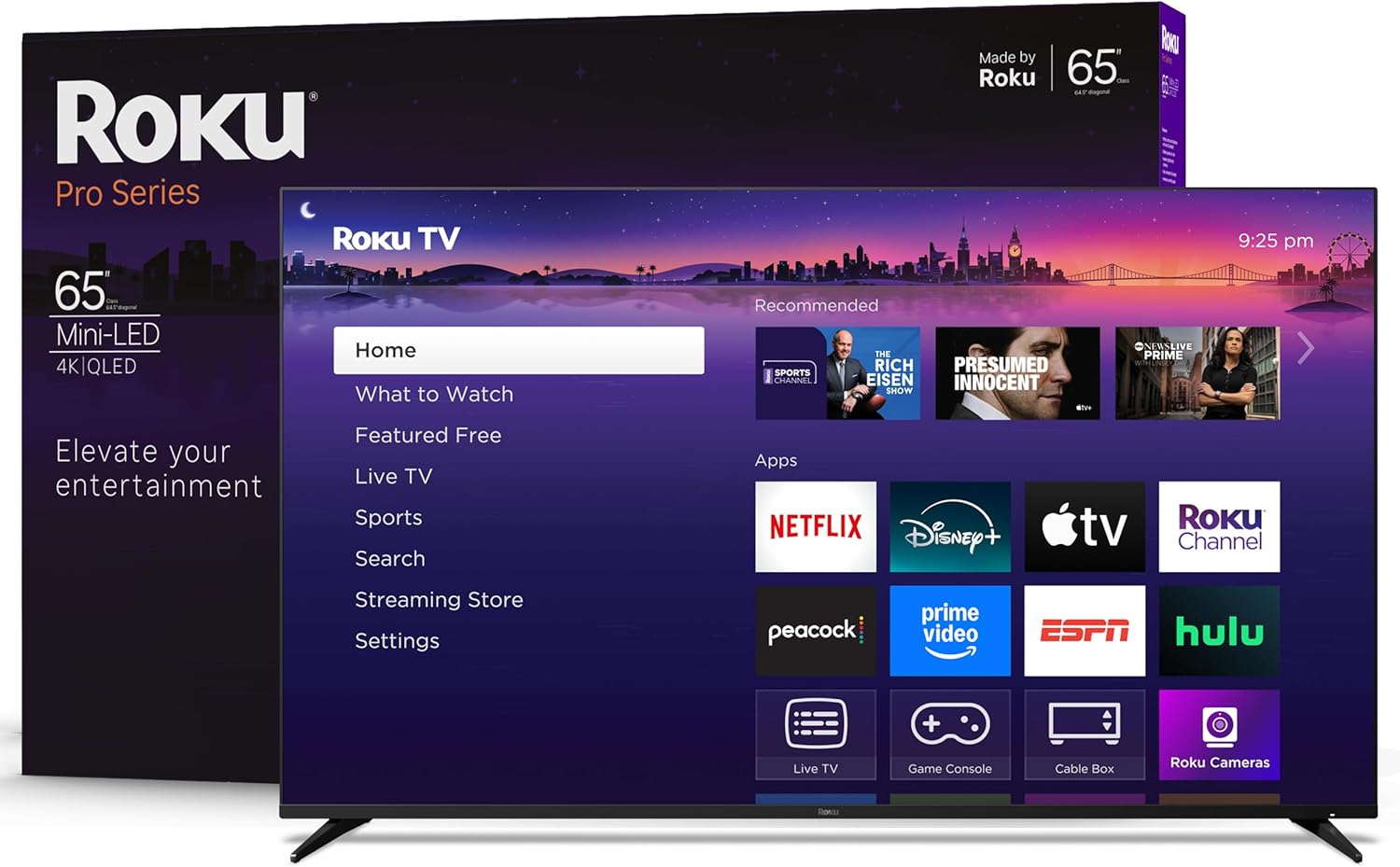 Roku Smart TV 2025 65-Inch Pro Series with Stunning 4K QLED