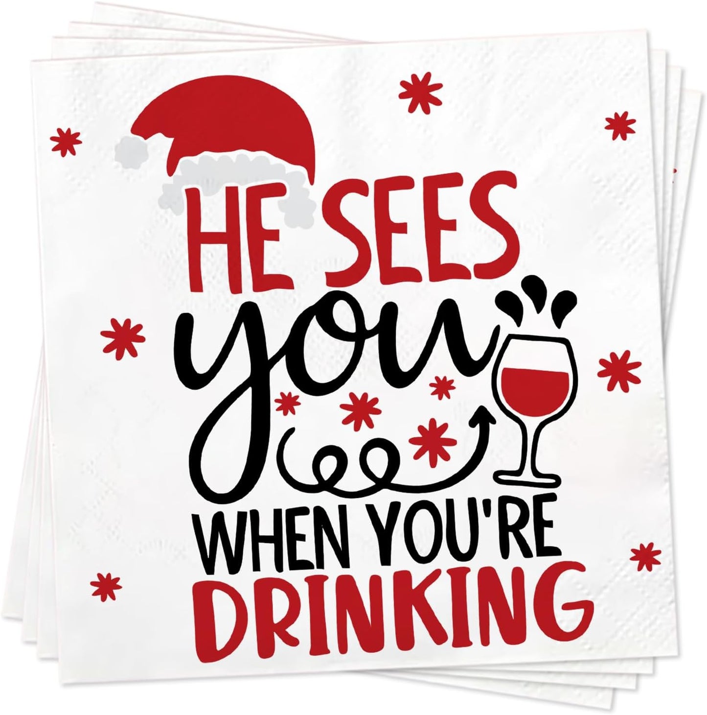 Cheeky Christmas Cocktail Napkins - 50 Pack