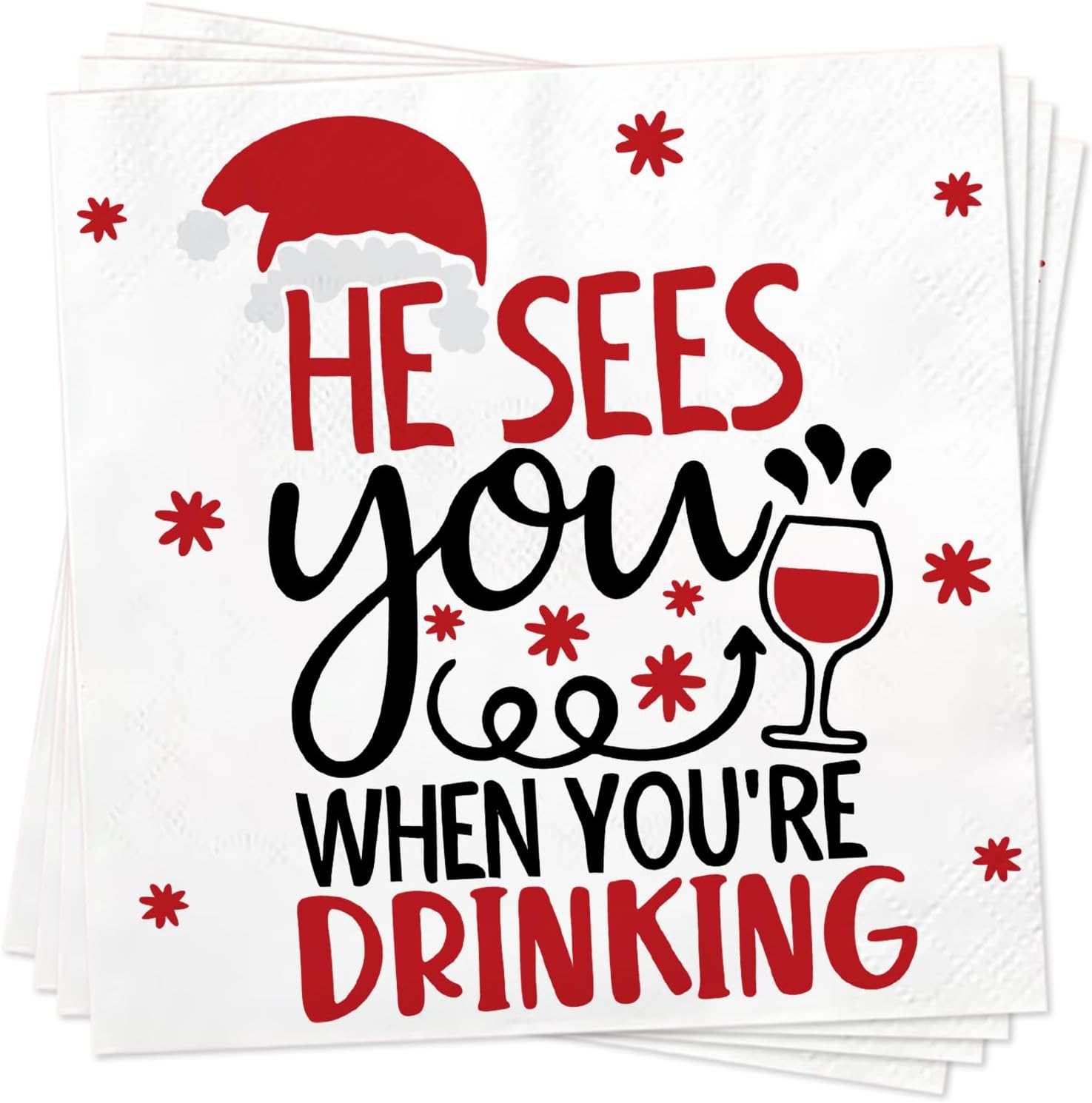 Cheeky Christmas Cocktail Napkins - 50 Pack