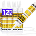 White Silicone Caulk 100% Waterproof Sealant - Quick Dry, Paintable