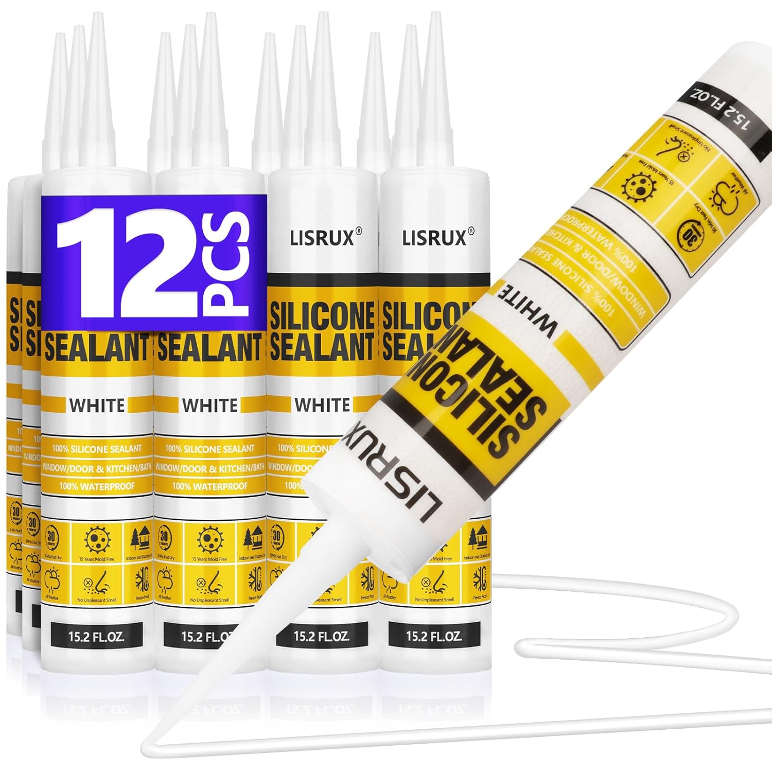 White Silicone Caulk for Waterproof Sealing Indoor Outdoor Use