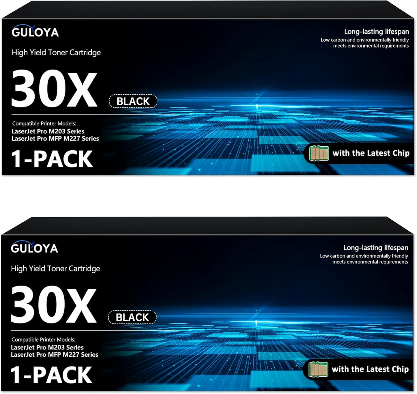 30X CF230X Black Toner Cartridge High Yield 2-Pack for HP Printers