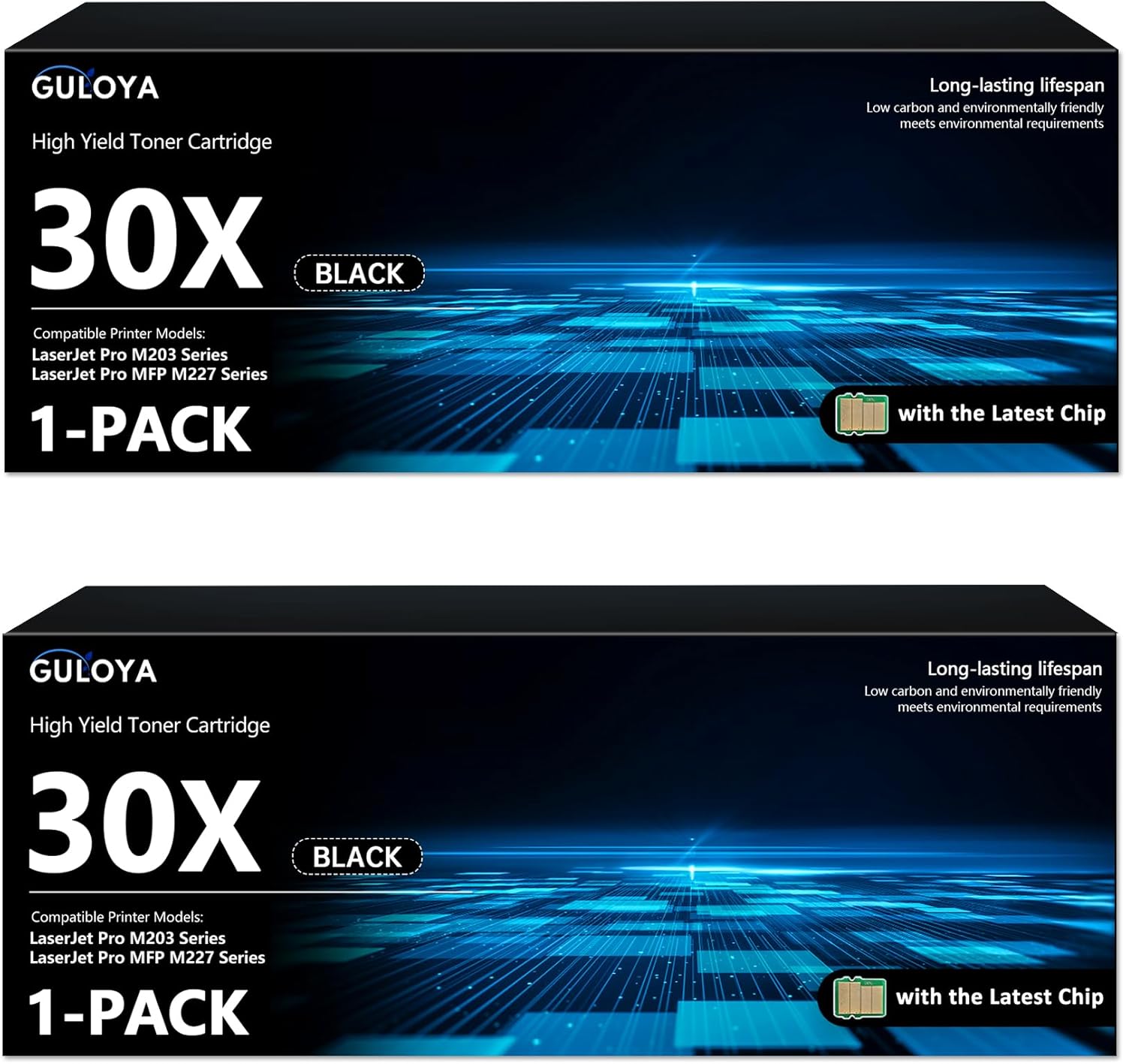 30X CF230X Black Toner Cartridge High Yield 2-Pack for HP Printers