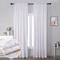 Gold Foil Print Linen Textured Curtains with Geometric Dots - Room