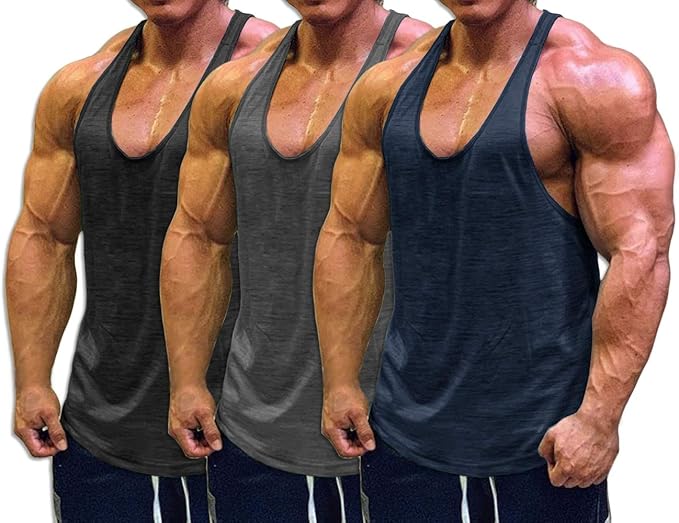 Muscle Cmdr Men's Bodybuilding Stringer Tank Tops for Gym