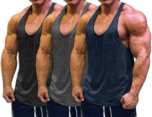 Muscle Cmdr Men's Bodybuilding Stringer Tank Tops for Gym