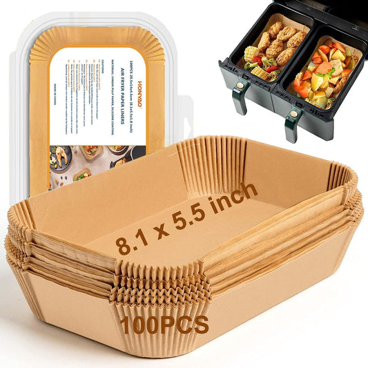 HONYAO Dual Zone Air Fryer Liners - Mess-Free Cooking