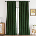 Dark Olive Green Velvet 100% Blackout Curtains 72 in - Luxury Drapes