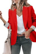 Genhoo Blazer Jacket for Women Open Front Long Sleeve - Work to Casual