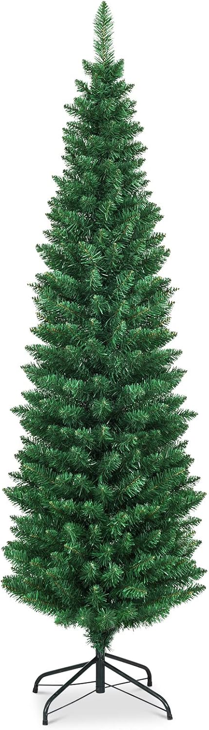 Artificial Pencil Christmas Tree with Solid Metal Legs for Holiday