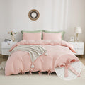 Pink Duvet Cover Full 79x90 in - Ultra Soft Bowknot Set