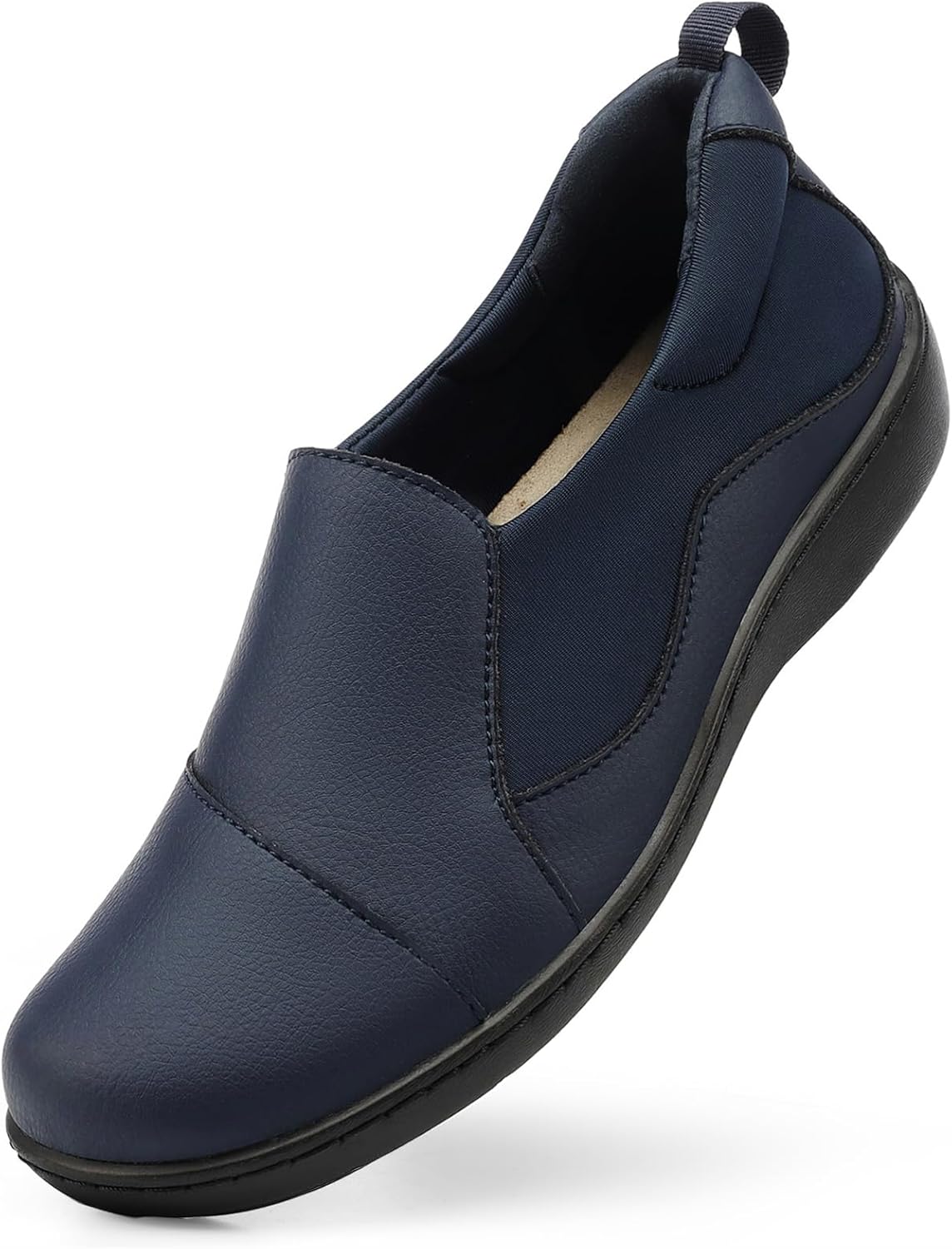Women's Comfort Leather Loafers Cute Casual Slip On Flats
