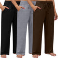 Neer 3 Pack Women's Plus Size Lounge Pants - Comfortable Wide Leg