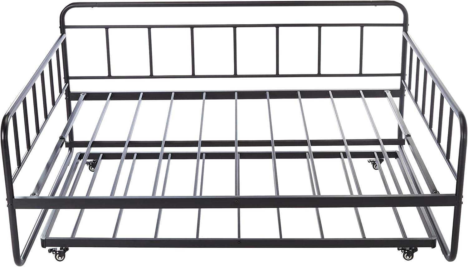 Space Saving Full Daybed with Twin Trundle Bed Frame Set