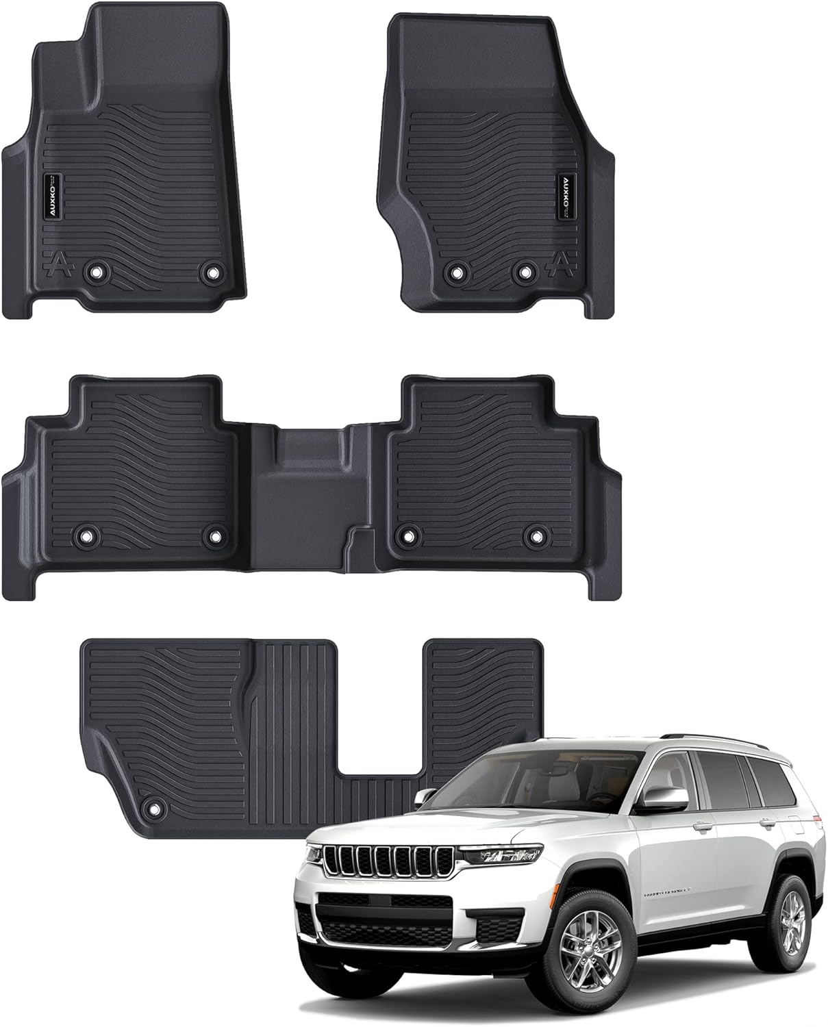 Auxko All Weather Floor Mats for Jeep Grand Cherokee L 2021-2025