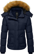 Women's Hooded Quilted Puffer Jacket - Recycled Fabric Waterproof