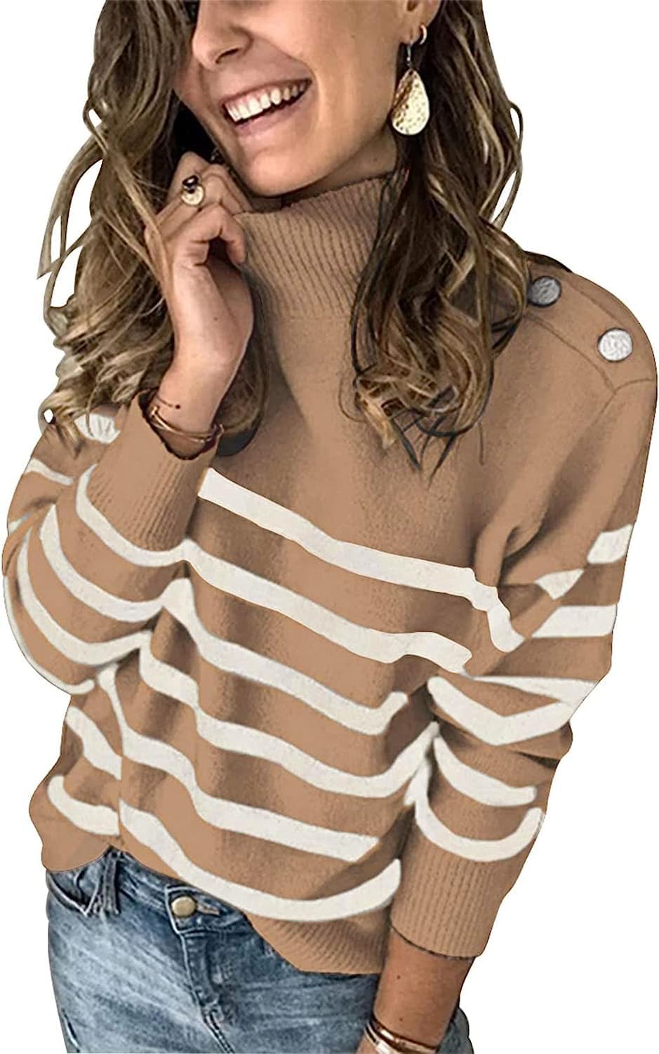 KIRUNDO Fall Sweaters for Women: Trendy Turtleneck Knit Style