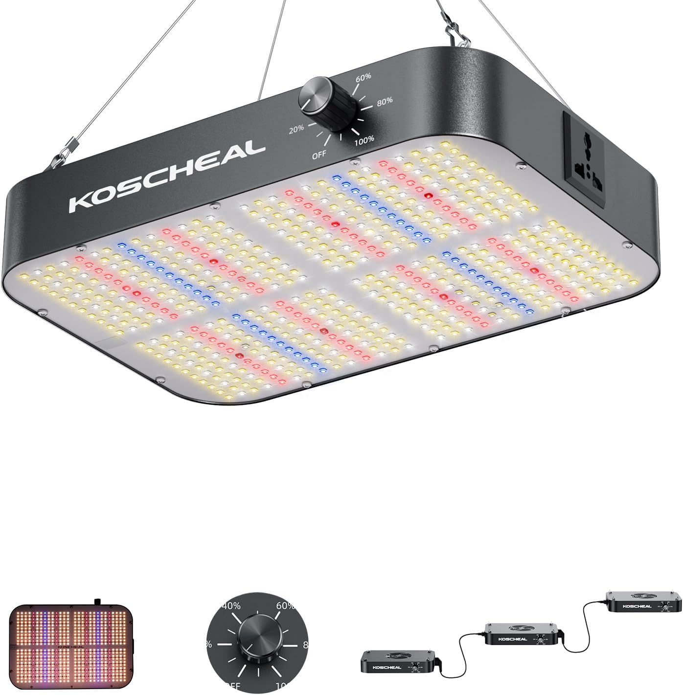 KOSCHEAL KC800 LED Grow Light for Indoor Plants, 80W Full Spectrum